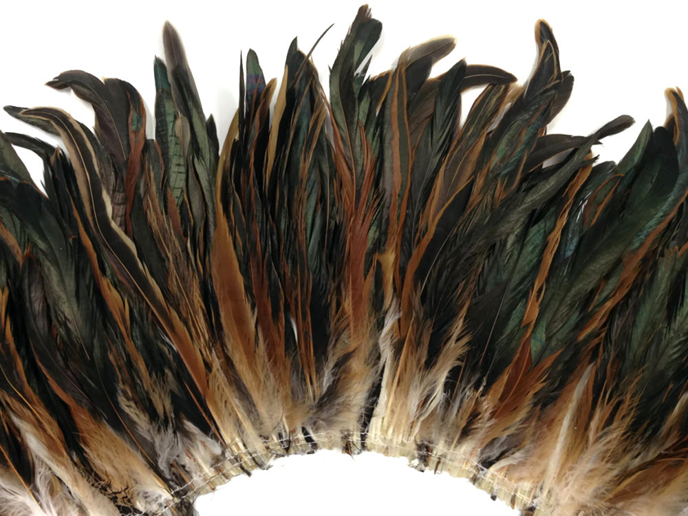 2 yards - 8-10" Natural Brown Half Bronze Accent Feathers for Wedding Backdrops & Arches
