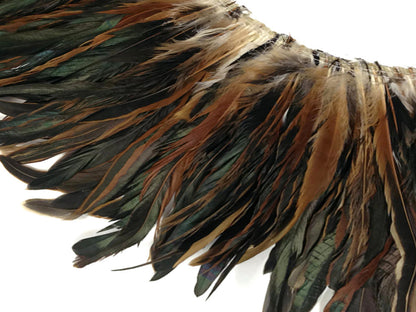 2 yards - 8-10" Natural Brown Half Bronze Accent Feathers for Wedding Backdrops & Arches