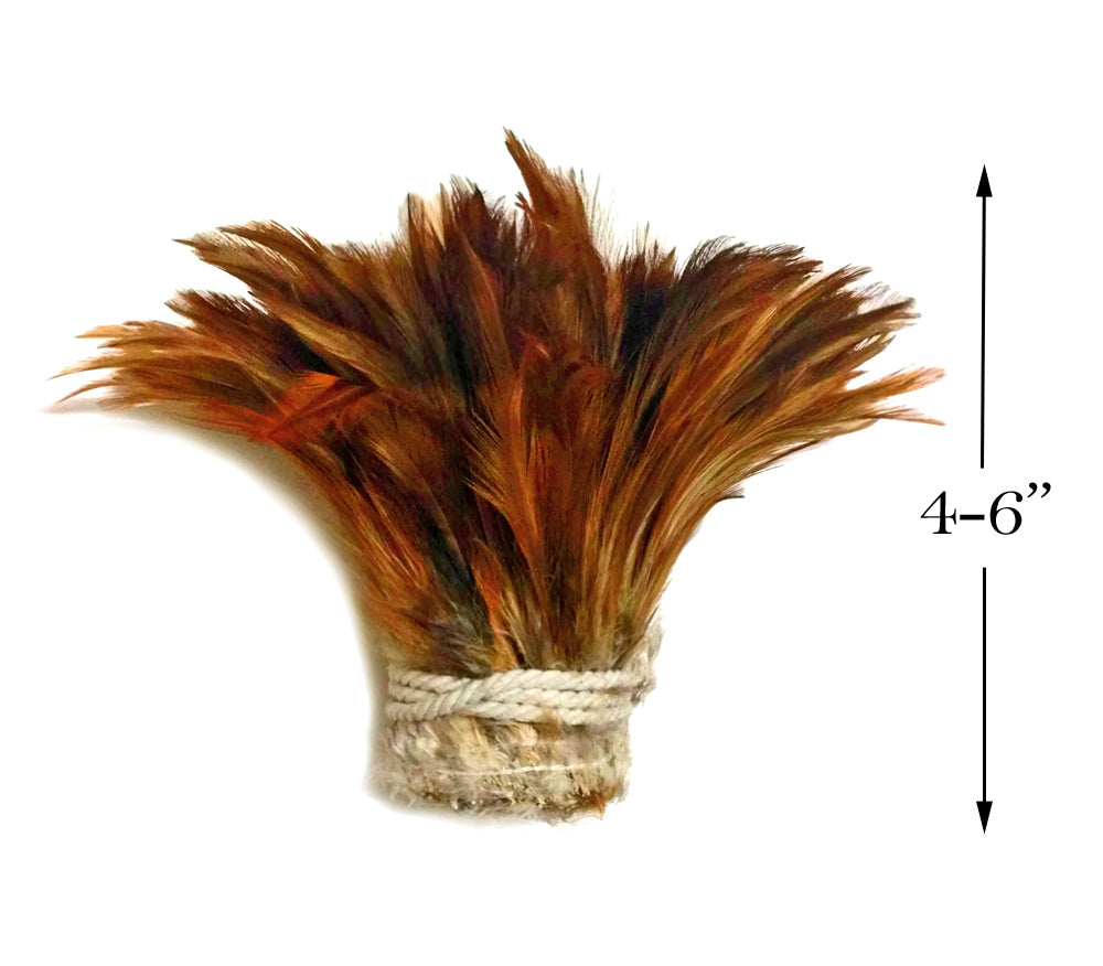 1 yard - Natural Red Strung Rooster Soft Hackle Feathers for Wedding Backdrops & Arches