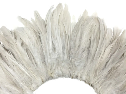 2 yards - 4-6" Natural White Strung Bleach Accent Feathers for Wedding Backdrops & Arches