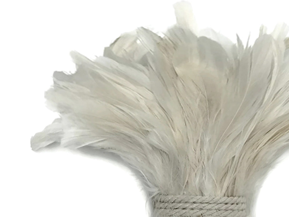 2 yards - 4-6" Natural White Strung Bleach Accent Feathers for Wedding Backdrops & Arches