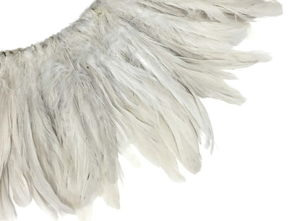 2 yards - 4-6" Natural White Strung Bleach Accent Feathers for Wedding Backdrops & Arches