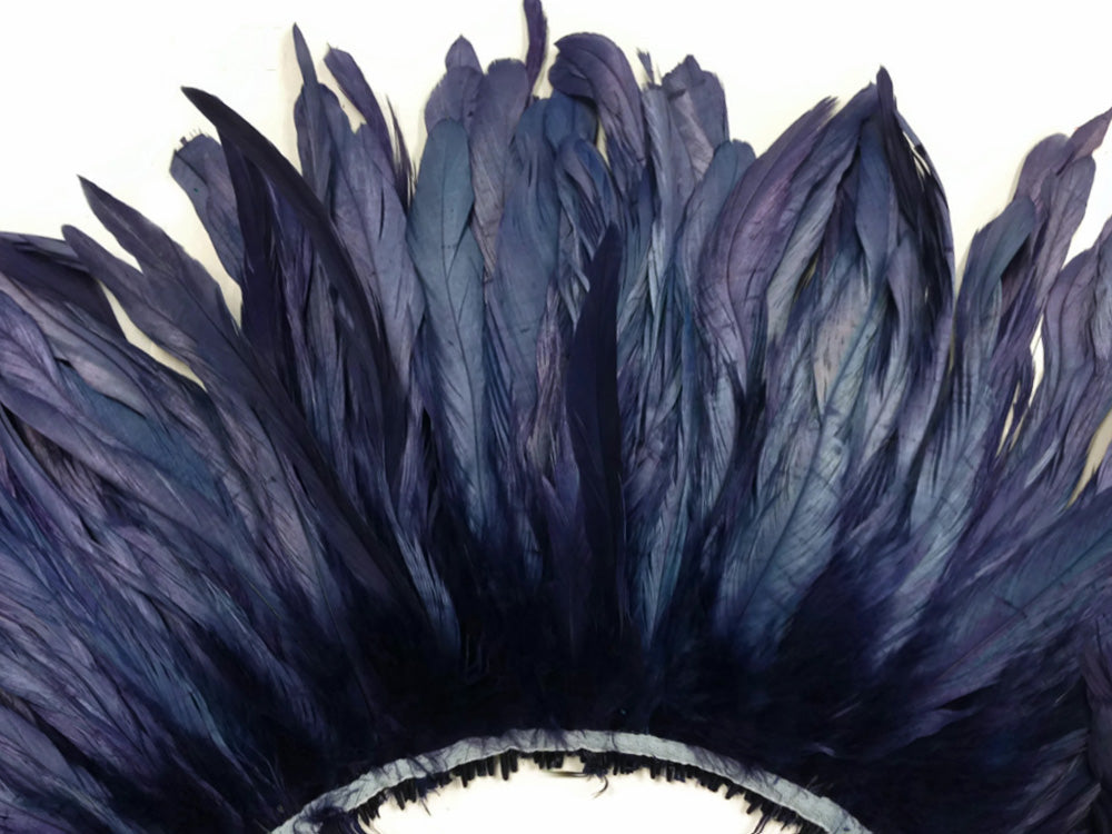 2 yards - 8-10" Natural Navy Blue Strung Accent Feathers for Wedding Backdrops & Arches