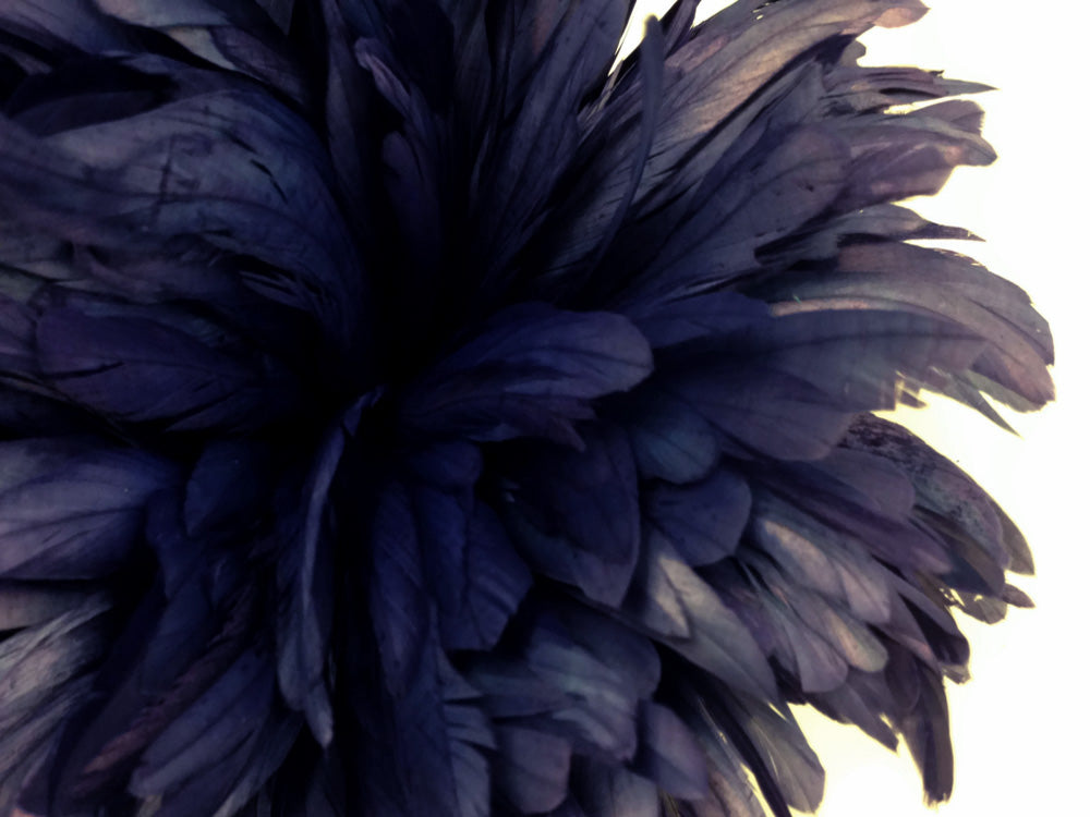 8-10" Natural Inch Strip Navy Accent Feathers for Wedding Centerpieces