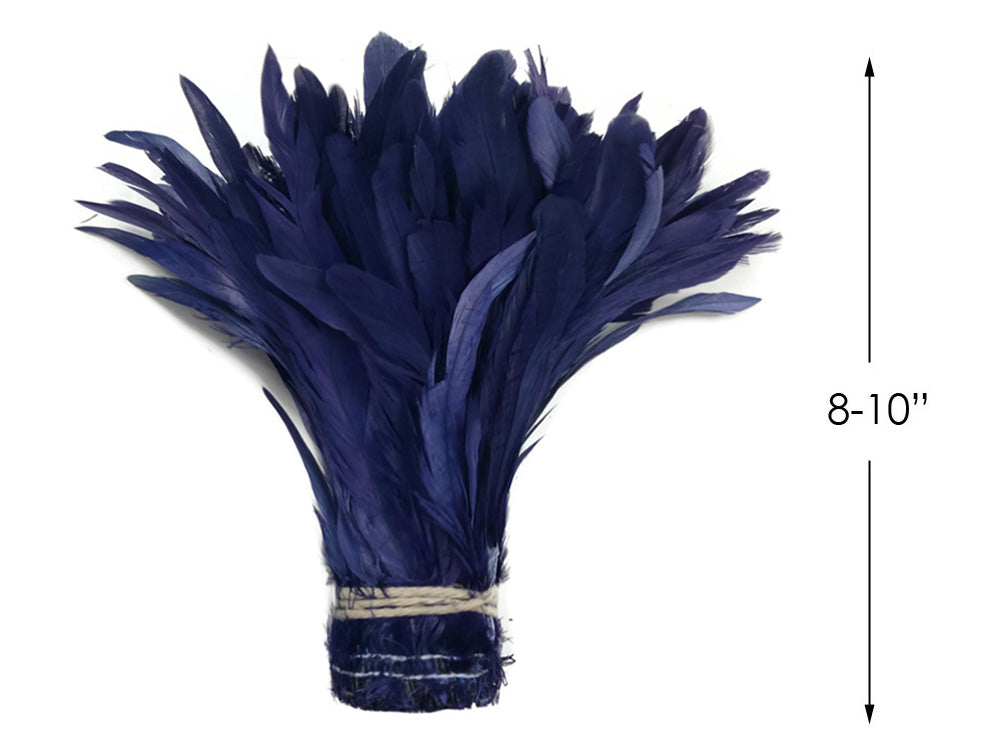 8-10" Natural Inch Strip Navy Accent Feathers for Wedding Centerpieces