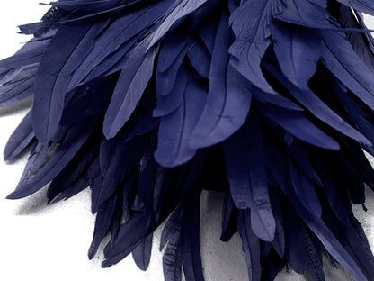 8-10" Natural Inch Strip Navy Accent Feathers for Wedding Centerpieces