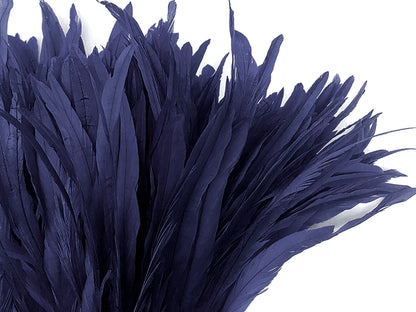 8-10" Natural Inch Strip Navy Accent Feathers for Wedding Centerpieces