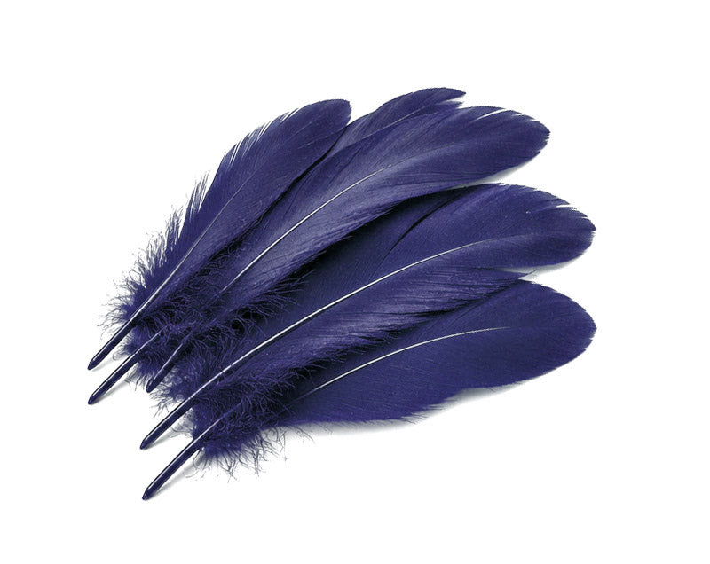3 oz - Navy Pack Blue Satinettes Accent Feathers for Wedding Bouquets & Boutonnieres