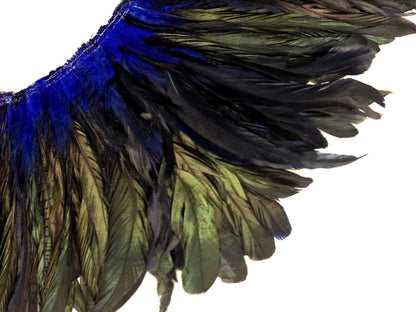 8-10" Natural Inch Strip Navy Accent Feathers for Wedding Centerpieces