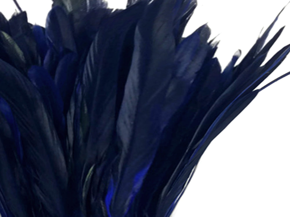 8-10" Natural Inch Strip Navy Accent Feathers for Wedding Centerpieces