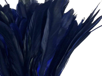8-10" Natural Inch Strip Navy Accent Feathers for Wedding Centerpieces