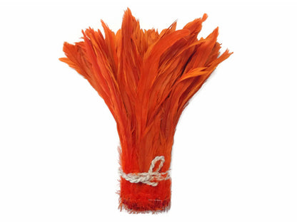 8-10" Natural Inch Strip Orange Accent Feathers for Wedding Centerpieces