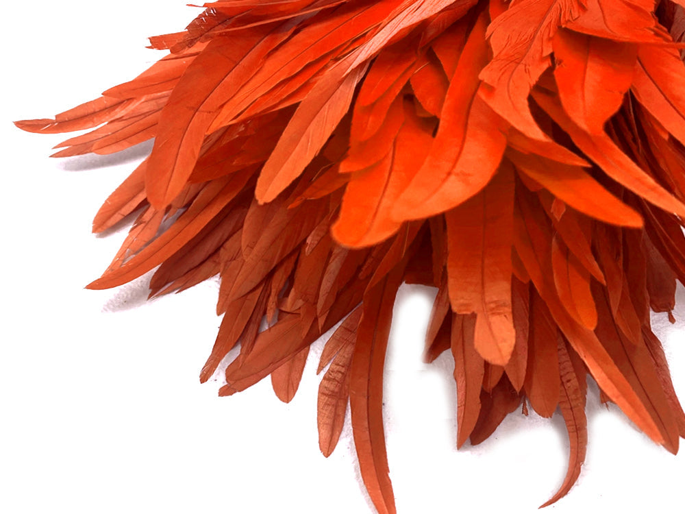 8-10" Natural Inch Strip Orange Accent Feathers for Wedding Centerpieces