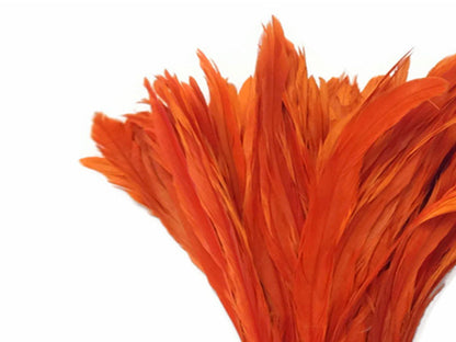2 yards - 8-10" Natural Orange Strung Bleach Accent Feathers for Wedding Backdrops & Arches