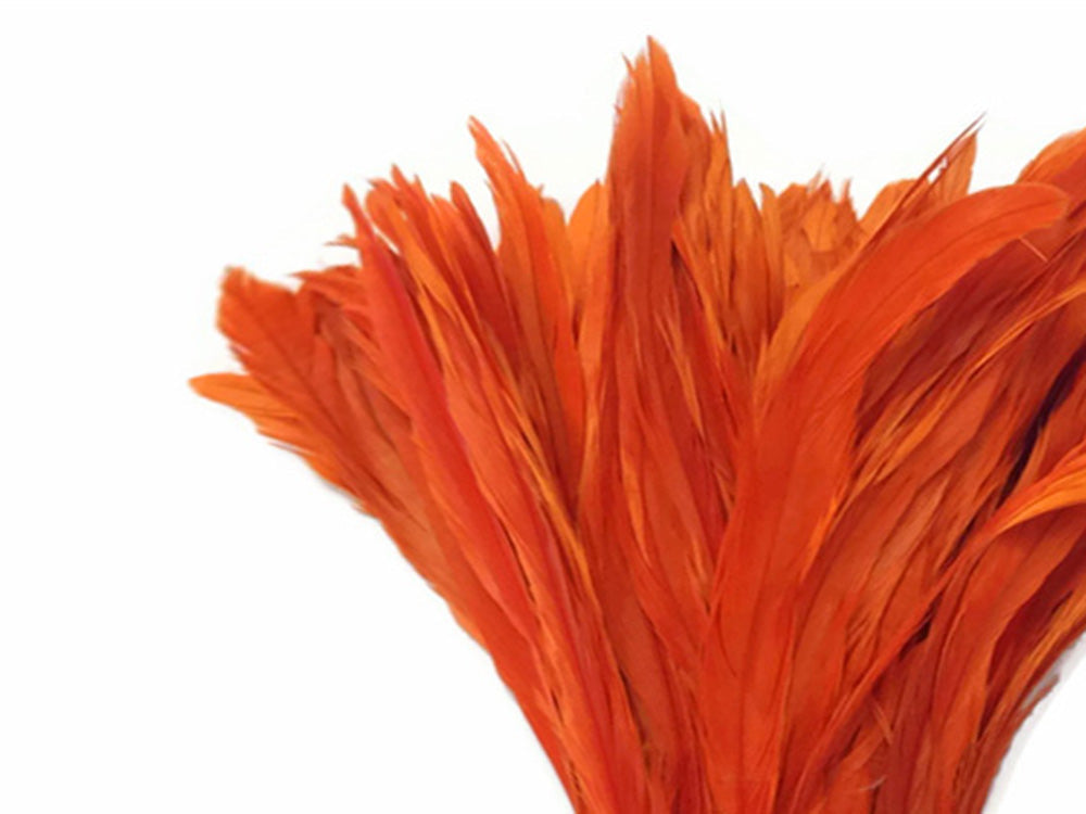 8-10" Natural Inch Strip Orange Accent Feathers for Wedding Centerpieces