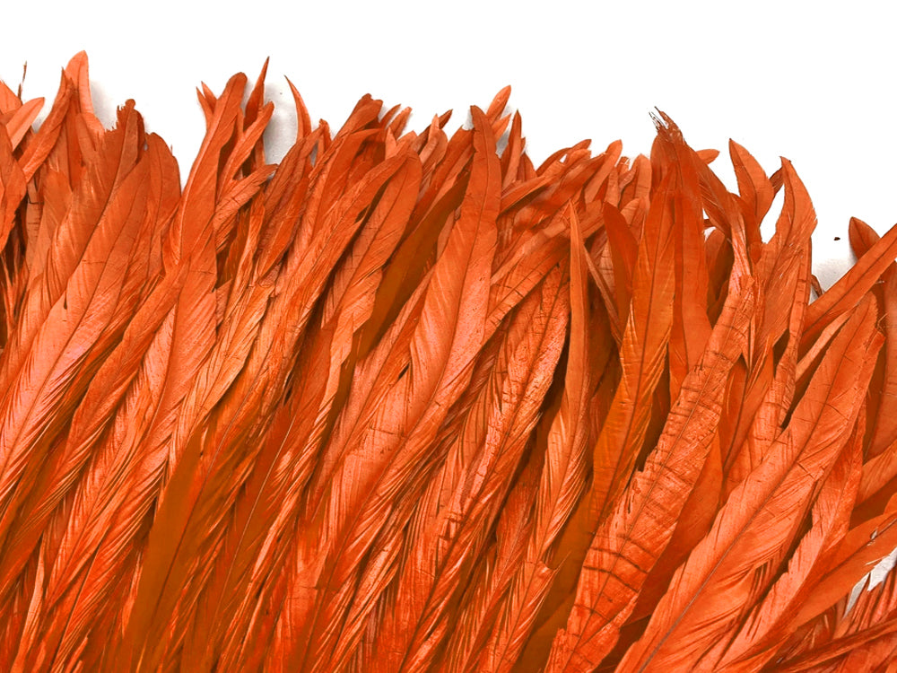 8-10" Natural Inch Strip Orange Accent Feathers for Wedding Centerpieces