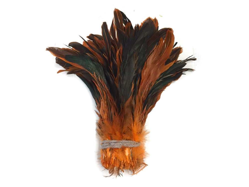 8-10" Natural Inch Strip Orange Accent Feathers for Wedding Centerpieces