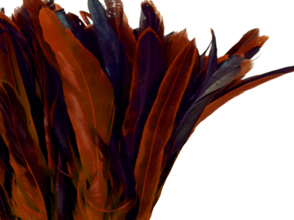2 yards - 8-10" Natural Orange Half Bronze Accent Feathers for Wedding Backdrops & Arches