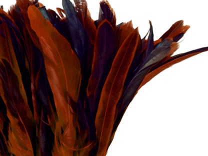 2 yards - 8-10" Natural Orange Half Bronze Accent Feathers for Wedding Backdrops & Arches