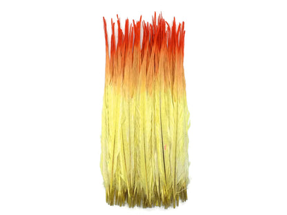 50 pieces - 18-22" Orange Yellow Ombre Bleached Accent Feathers for Wedding Backdrops & Arches