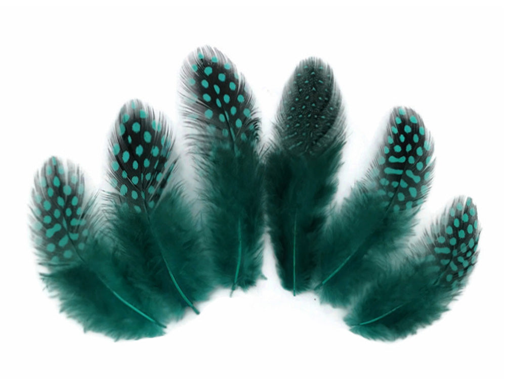 10 oz - Blue Pack Guinea Hen Peacock Feathers for Wedding Centerpieces