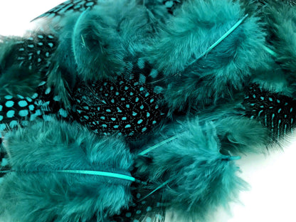 10 oz - Blue Pack Guinea Hen Peacock Feathers for Wedding Centerpieces
