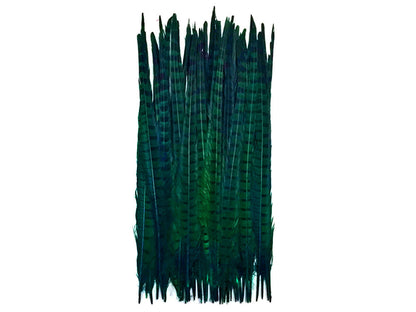 10 pieces - 18-22" Natural Green Dyed Over Peacock Feathers for Wedding Centerpieces