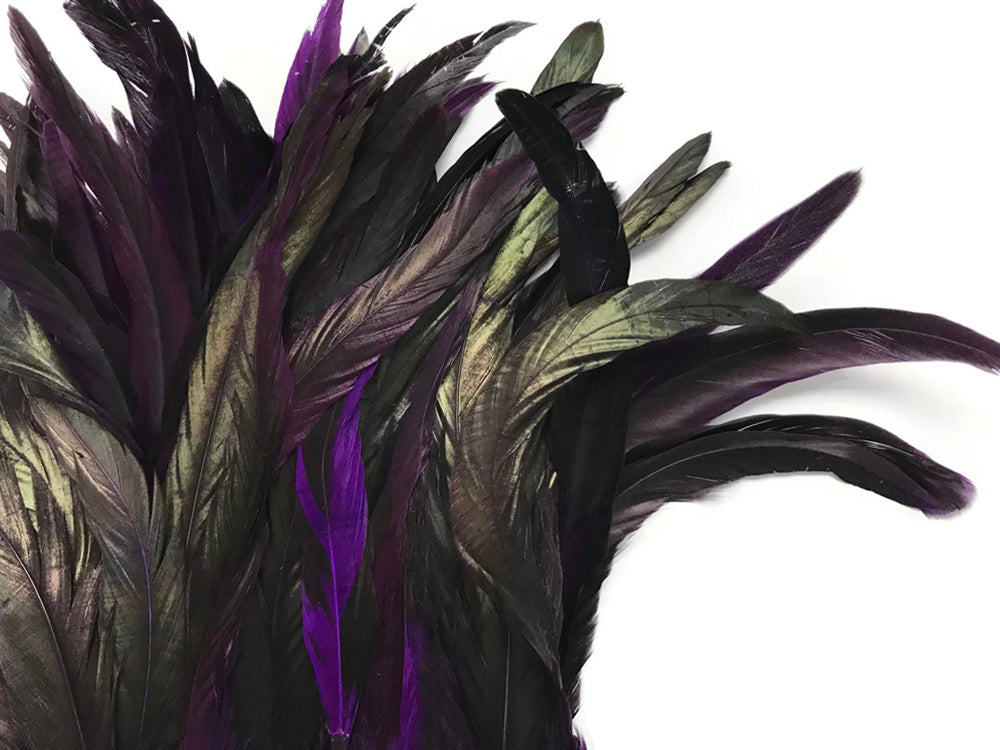 1 yard - 10-12" Natural Purple Dyed Over Accent Feathers for Wedding Backdrops & Arches