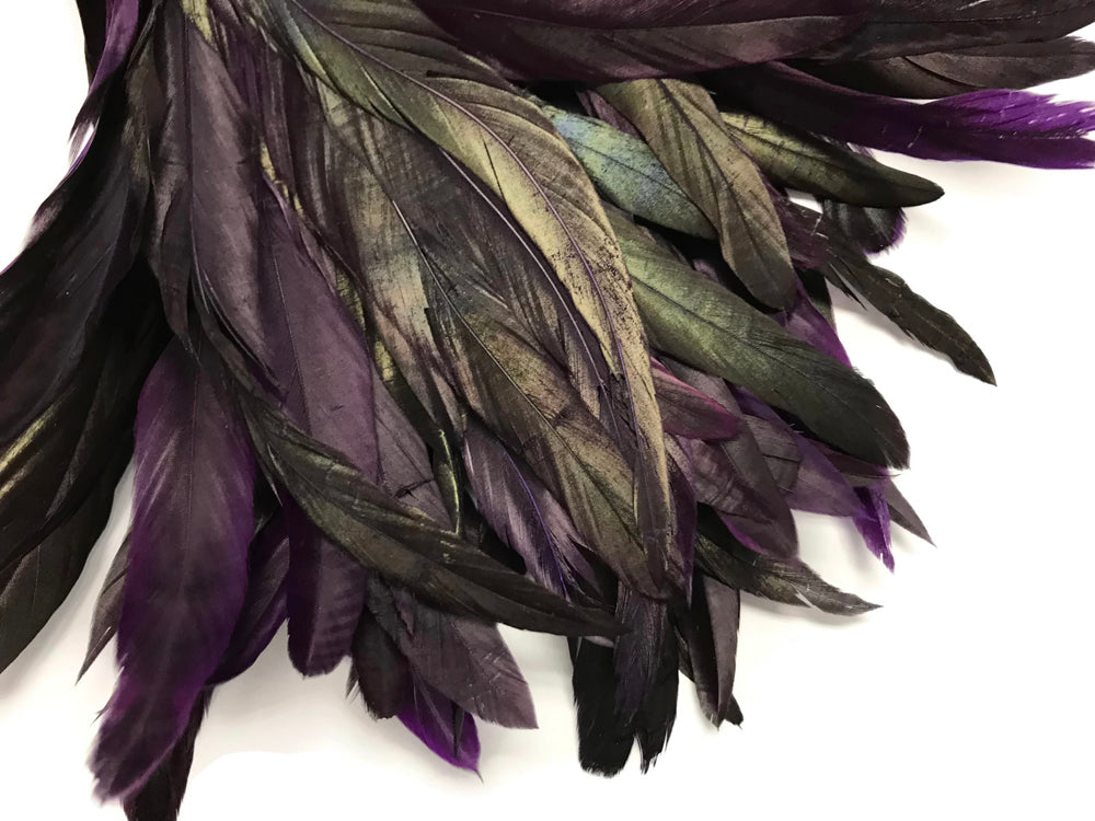 1 yard - 10-12" Natural Purple Dyed Over Accent Feathers for Wedding Backdrops & Arches