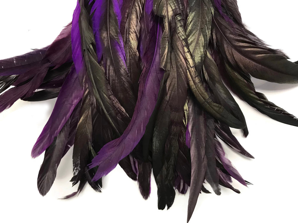 1 yard - 10-12" Natural Purple Dyed Over Accent Feathers for Wedding Backdrops & Arches