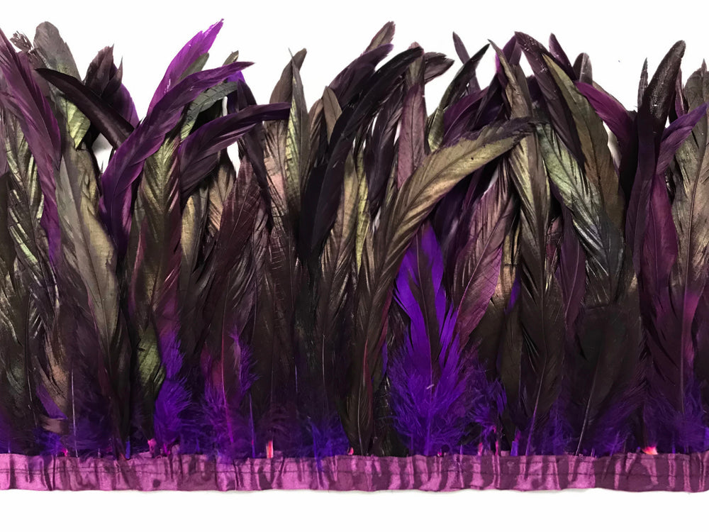 1 yard - 10-12" Natural Purple Dyed Over Accent Feathers for Wedding Backdrops & Arches