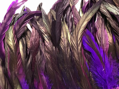 1 yard - 10-12" Natural Purple Dyed Over Accent Feathers for Wedding Backdrops & Arches