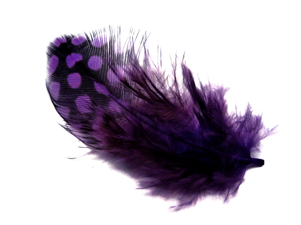 A quarter pound - Purple Hen Plumage Polka Accent Feathers for Wedding Backdrops & Arches