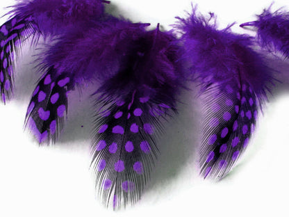 10 oz - Purple Pack Hen Polka Accent Feathers for Wedding Centerpieces