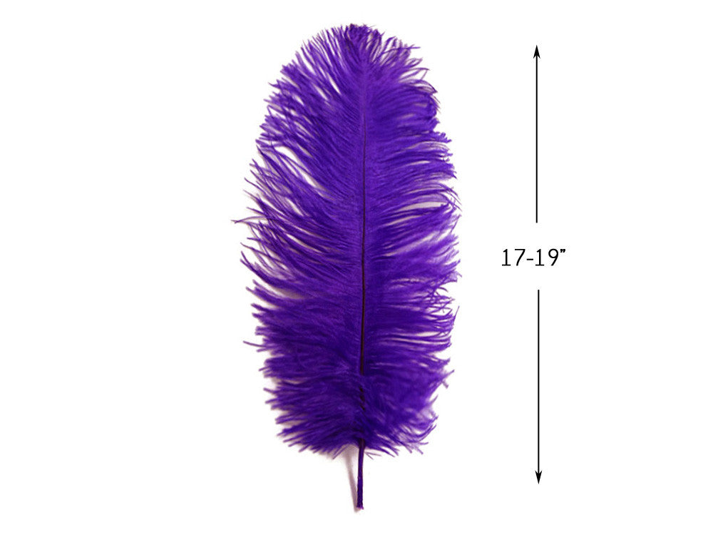 10 Pieces - 17-19" Purple Large Bleached & Dyed Ostrich Drabs Body Feathers