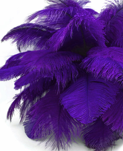 1/2 Lb. - 9-13" Purple Dyed Ostrich Body Drab Wholesale Feathers (Bulk)