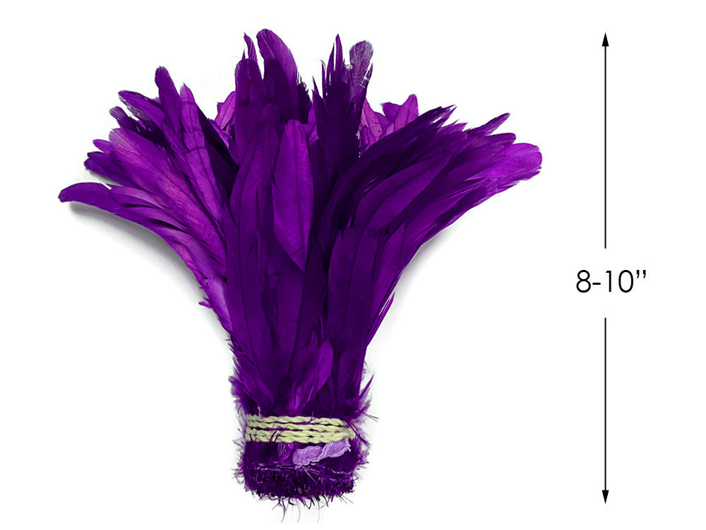 8-10" Natural Inch Strip Purple Accent Feathers for Wedding Centerpieces
