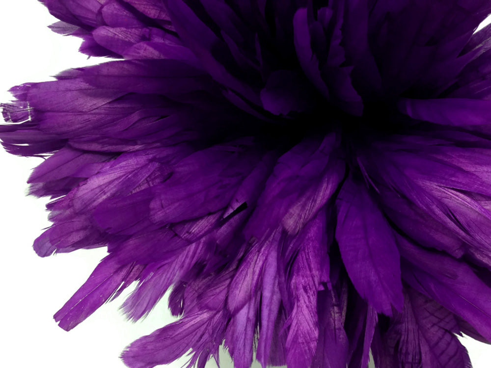 2 yards - 8-10" Natural Purple Strung Bleach Accent Feathers for Wedding Backdrops & Arches