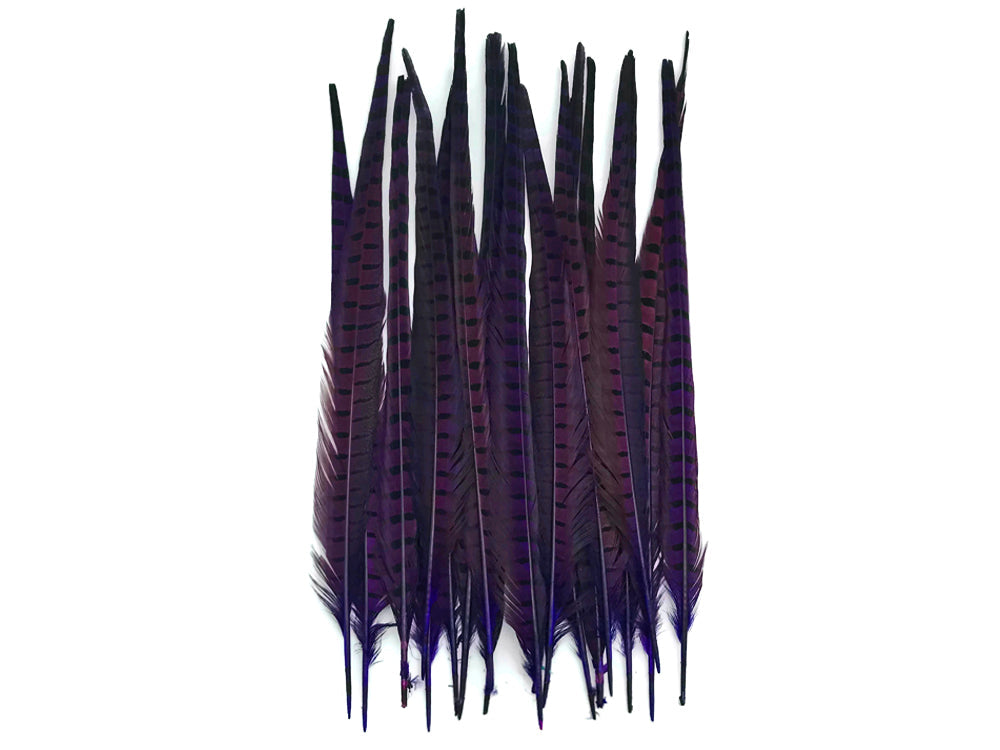 50 pieces - 18-22" Natural Purple Dyed Over Accent Feathers for Wedding Backdrops & Arches