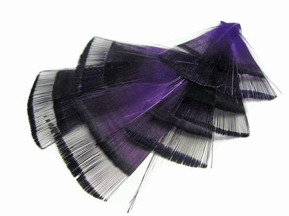 1 dozen - Purple Dyed Golden Tippet Accent Feathers for Wedding Centerpieces