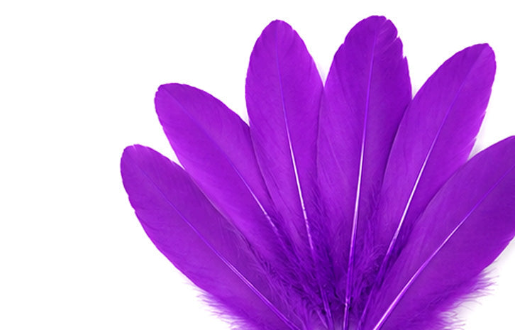 3 oz - Purple Pack Satinettes Pallet Accent Feathers for Wedding Bouquets & Boutonnieres
