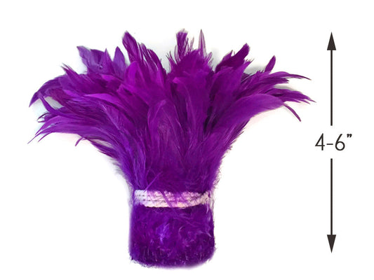 1 Yard - Purple Bleached & Dyed Strung Rooster Schlappen Wholesale Feathers (Bulk)