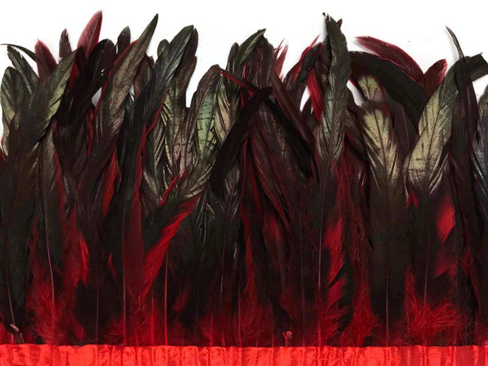 1 yard - 10-12" Natural Red Dyed Over Accent Feathers for Wedding Backdrops & Arches