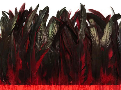 1 yard - 10-12" Natural Red Dyed Over Accent Feathers for Wedding Backdrops & Arches