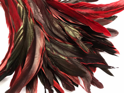 1 yard - 10-12" Natural Red Dyed Over Accent Feathers for Wedding Backdrops & Arches