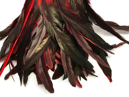 1 yard - 10-12" Natural Red Dyed Over Accent Feathers for Wedding Backdrops & Arches