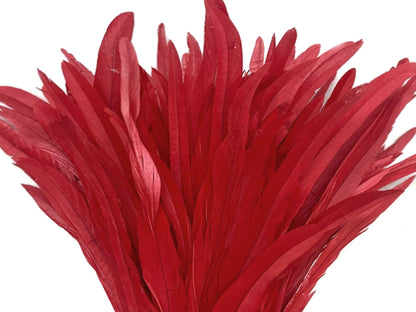 2 yards - 8-10" Natural Red Strung Bleach Accent Feathers for Wedding Backdrops & Arches