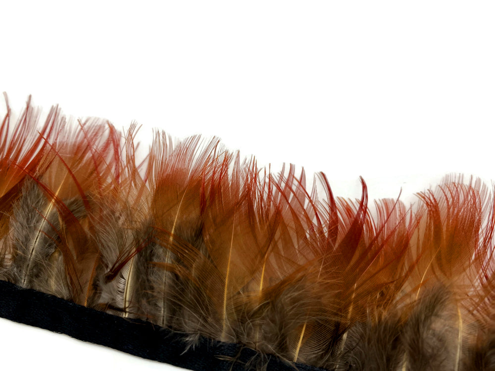 1 yard - Natural Red Golden Plumage Accent Feathers for Wedding Backdrops & Arches
