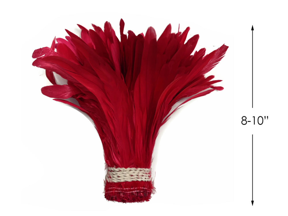 8-10" Natural Inch Strip Red Accent Feathers for Wedding Centerpieces