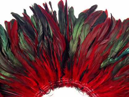 2 yards - 8-10" Natural Red Half Bronze Accent Feathers for Wedding Backdrops & Arches